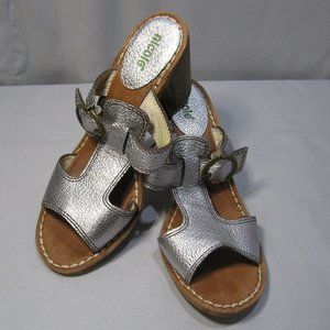Nicole Brand Metalllic Silver Sandals